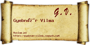Gyebnár Vilma névjegykártya